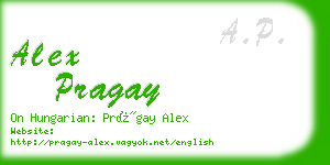 alex pragay business card